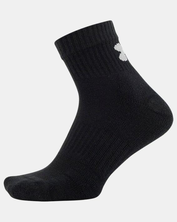Youth UA Training Cotton Quarter – 6-Pack Socks, Black, pdpMainDesktop image number 2